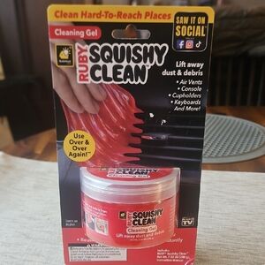 Ruby Squishy Clean Cleaning Gel.  Lifts Away Dust & Debris.